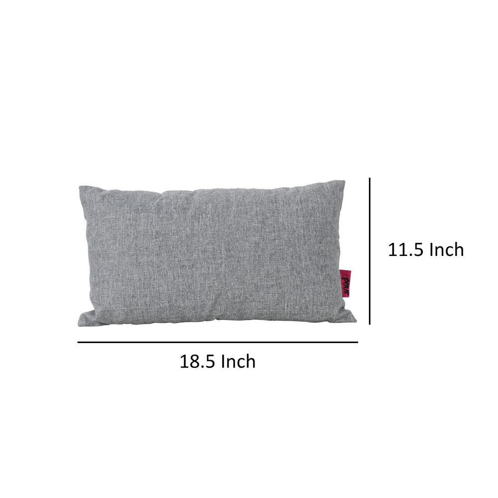 Naed Rectangular Throw Pillow Set of 2, 12 x 18, Soft Gray Indoor Outdoor By Casagear Home