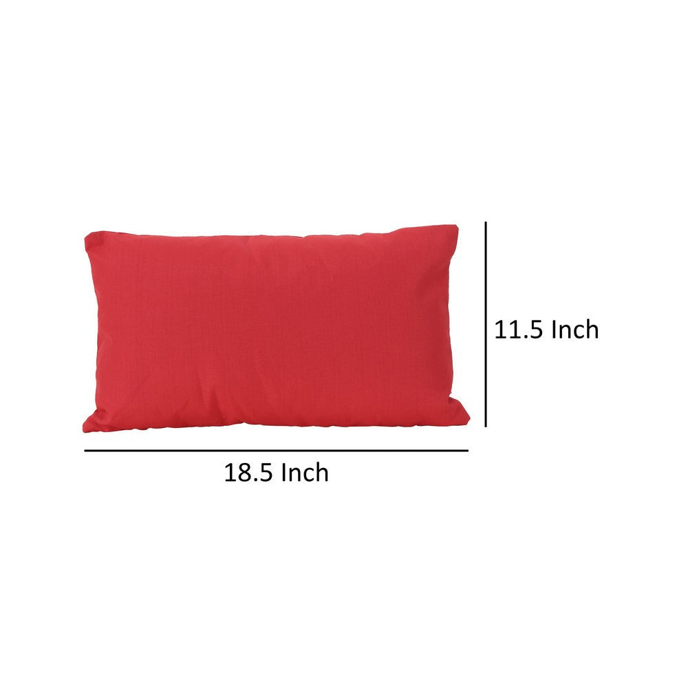 Naed Rectangular Throw Pillow Set of 2, 12 x 18, Cherry Red Indoor Outdoor By Casagear Home