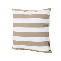 Naed Square Outdoor Throw Pillow Set of 2, 18 Inch Brown White Stripes By Casagear Home