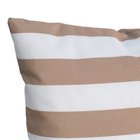 Naed Square Outdoor Throw Pillow Set of 2, 18 Inch Brown White Stripes By Casagear Home