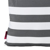 Naed Square Outdoor Throw Pillow Set of 2, 18 Inch Black White Stripes By Casagear Home