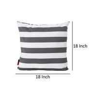 Naed Square Outdoor Throw Pillow Set of 2, 18 Inch Black White Stripes By Casagear Home