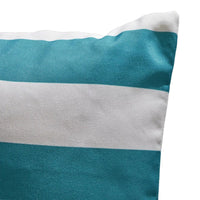 Naed Square Outdoor Throw Pillow Set of 2, 18 Inch Teal Blue White Stripes By Casagear Home