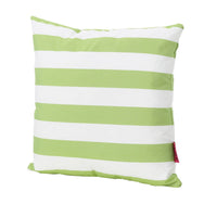 Naed Square Outdoor Throw Pillow Set of 2, 18 Inch Green White Stripes By Casagear Home