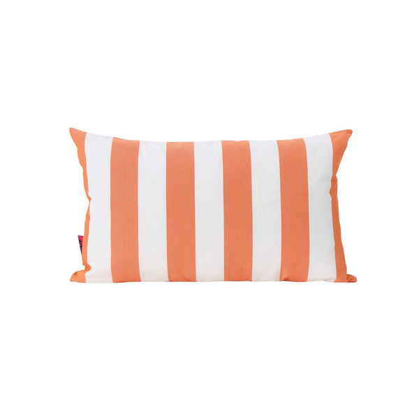 Naed Rectangular Outdoor Throw Pillow Set of 2, Orange and White Stripes By Casagear Home