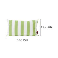 Naed Rectangular Outdoor Throw Pillow Set of 2, Green and White Stripes By Casagear Home