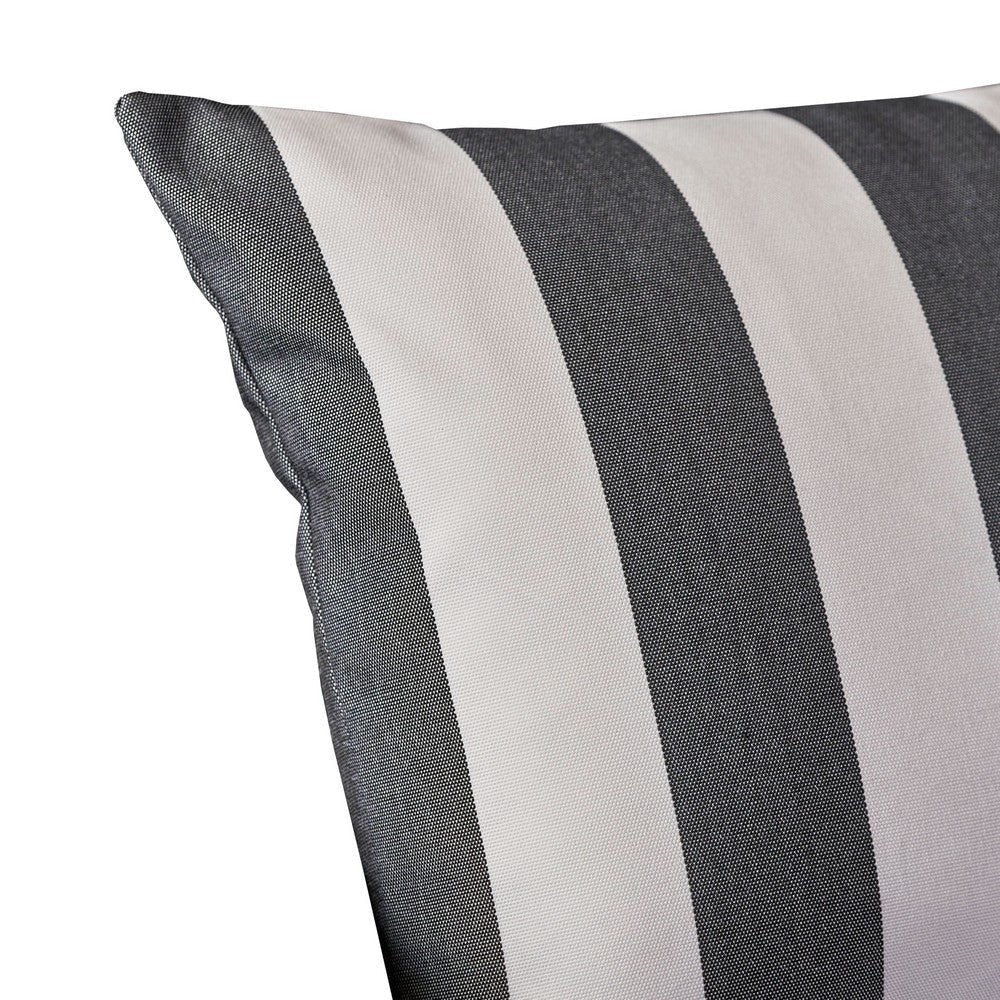 Naed Rectangular Outdoor Throw Pillow Set of 2, Black and White Stripes By Casagear Home