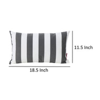 Naed Rectangular Outdoor Throw Pillow Set of 2, Black and White Stripes By Casagear Home