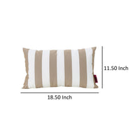 Naed Rectangular Outdoor Throw Pillow Set of 2, Brown and White Stripes By Casagear Home