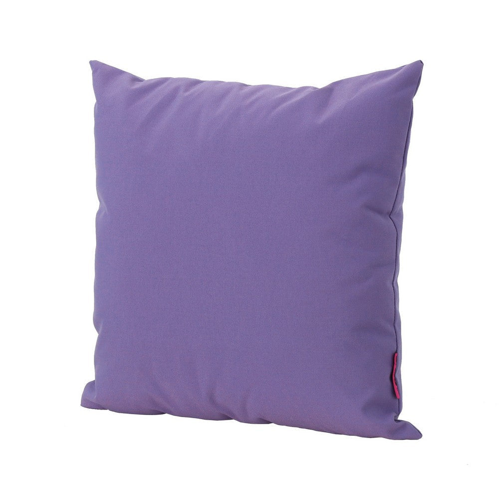 Naed Square Outdoor Throw Pillow Set of 2, 18 Inch, Purple Water Resistant By Casagear Home