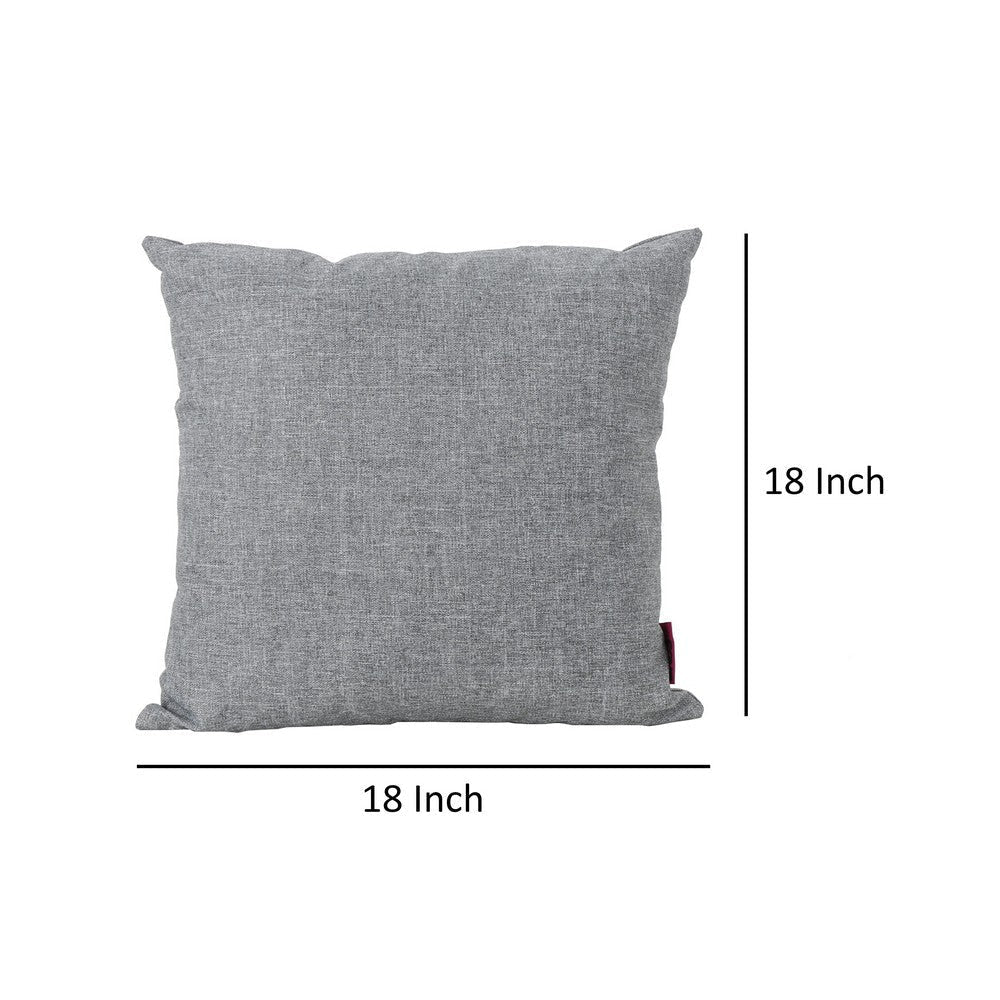 Naed Square Outdoor Throw Pillow Set of 2, 18 Inch, Gray Water Resistant By Casagear Home