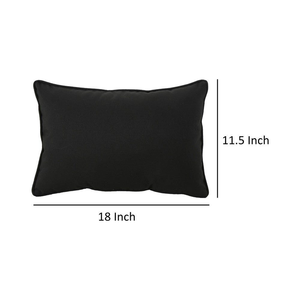 Naed Rectangular Throw Pillow, 12 x 18 Indoor Outdoor Black Water Resistant By Casagear Home