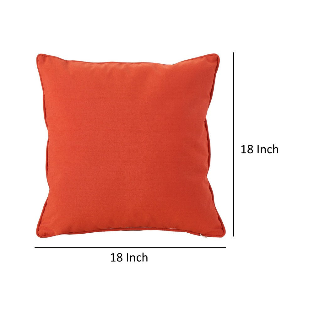 Naed Square Throw Pillow, 18 Inch, Indoor Outdoor, Orange Water Resistant By Casagear Home