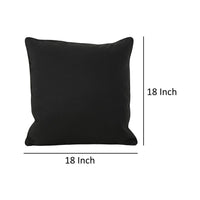 Naed Square Throw Pillow, 18 Inch, Indoor Outdoor, Black Water Resistant By Casagear Home