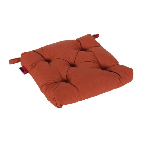 Caba Chair Pad Cushion, Tufted 16 Inch, Water Resistant, Orange Polyester -BM321297