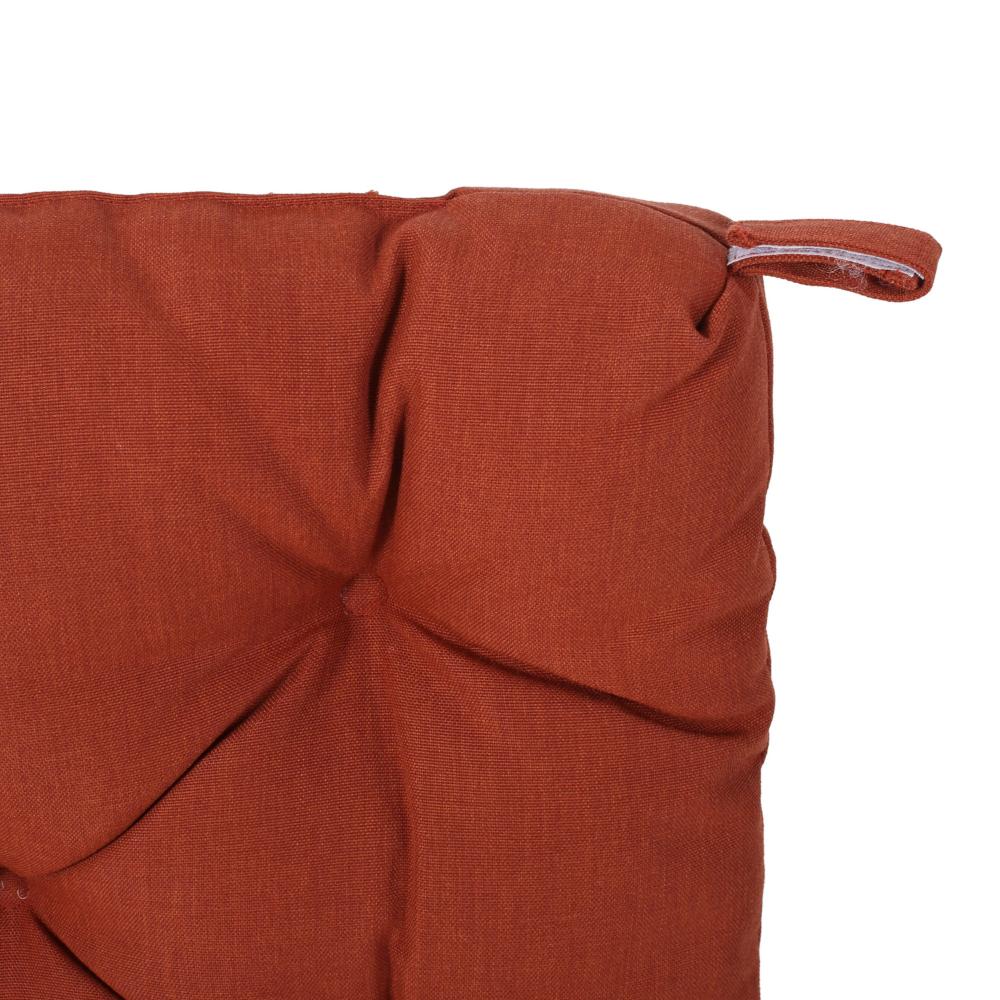 Caba Chair Pad Cushion, Tufted 16 Inch, Water Resistant, Orange Polyester -BM321297