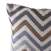 Cylie Outdoor Throw Pillow Set of 2, 12 x 18, Brown Zigzag Stripes, Gray By Casagear Home