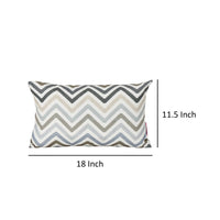 Cylie Outdoor Throw Pillow Set of 2, 12 x 18, Brown Zigzag Stripes, Gray By Casagear Home