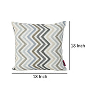 Cylie Outdoor Square Throw Pillow Set of 2, Brown Zigzag Stripes, Gray By Casagear Home