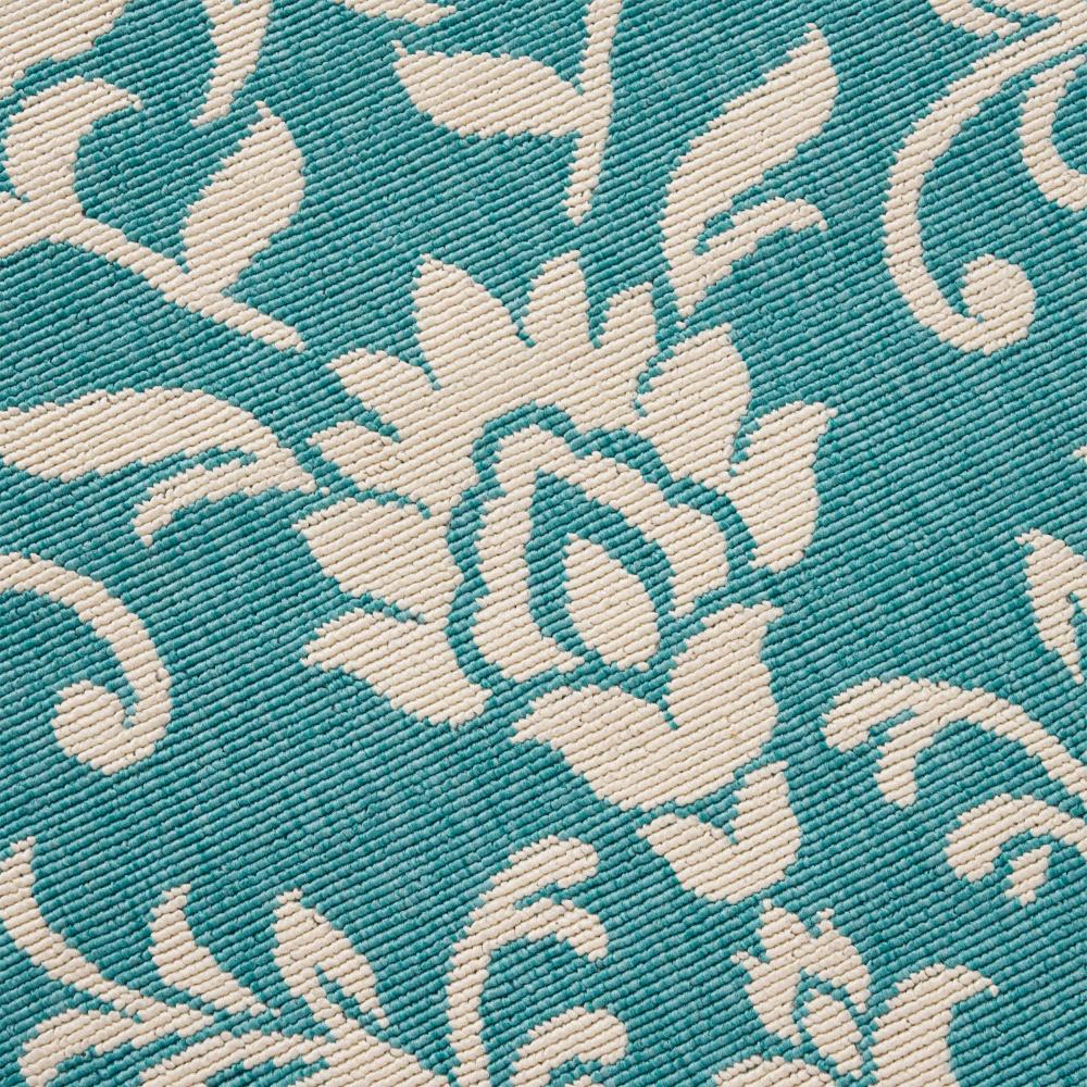 Dian Area Rug, 5 x 7, Power Loom Ivory Blue Floral Patterns, Indoor Outdoor -BM321301