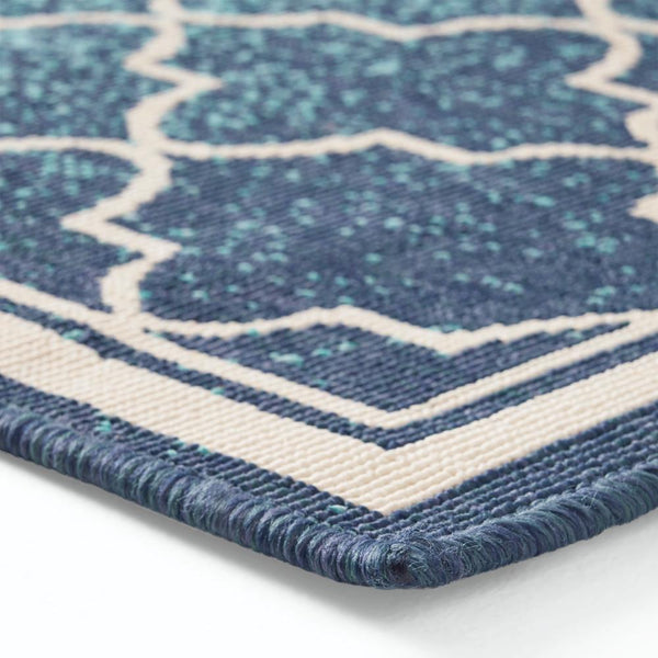 Dian Area Rug, 5 x 7, Power Loom, Ivory Blue Ombre Patterns, Indoor Outdoor -BM321302