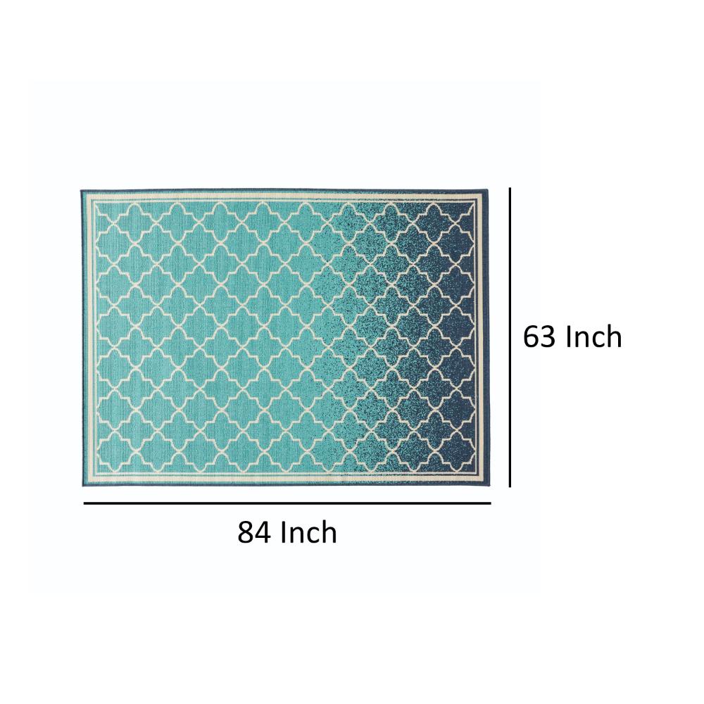 Dian Area Rug, 5 x 7, Power Loom, Ivory Blue Ombre Patterns, Indoor Outdoor -BM321302