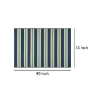 Dian Area Rug, 5 x 8, Power Loom, Ivory and Blue Stripes, Indoor Outdoor -BM321303