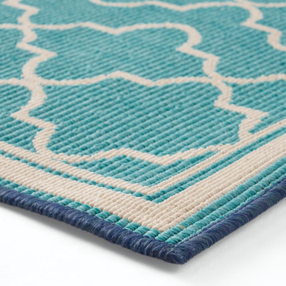 Dian Area Rug, 8 x 10, Power Loom Ivory Blue Ombre Patterns, Indoor Outdoor -BM321304