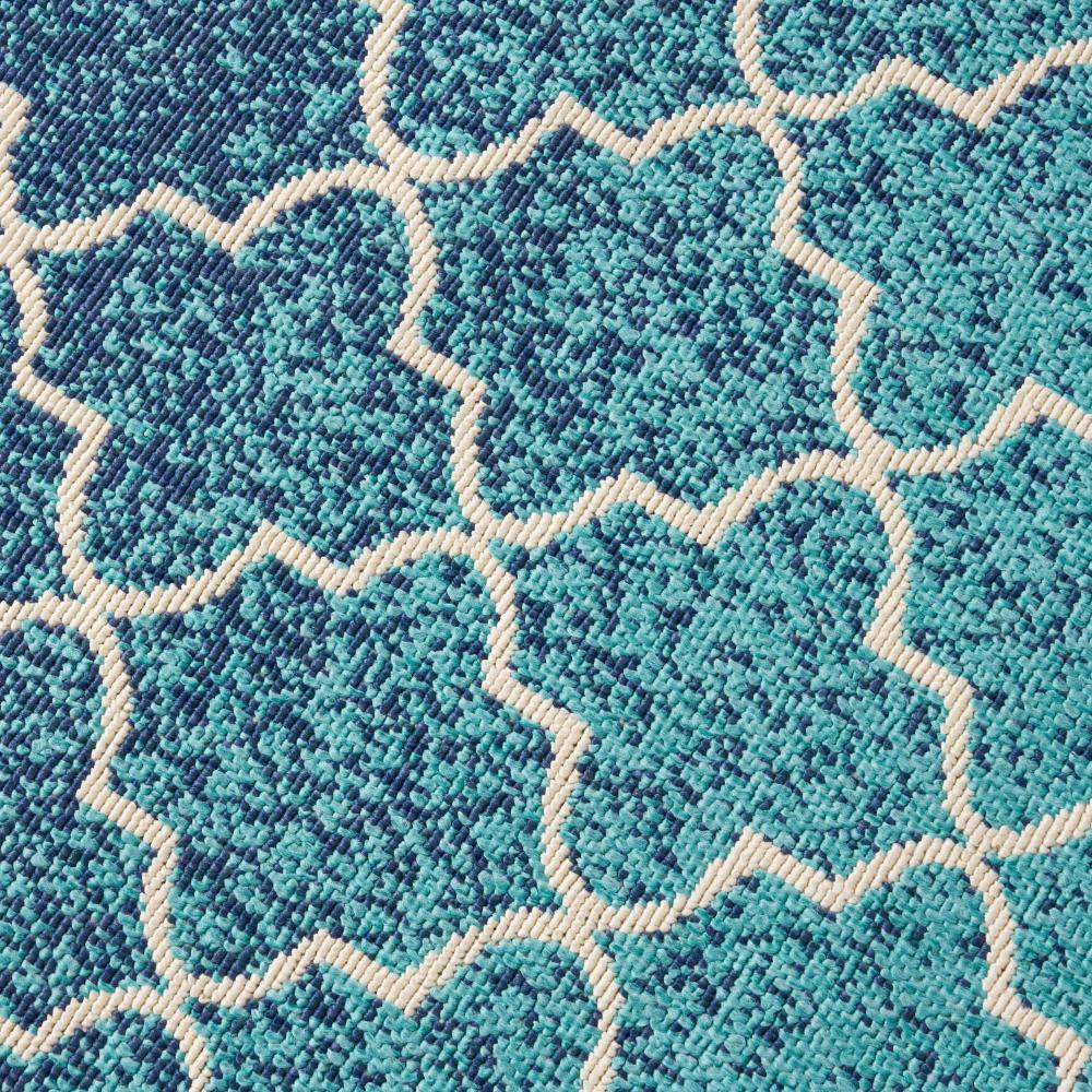 Dian Area Rug, 8 x 10, Power Loom Ivory Blue Ombre Patterns, Indoor Outdoor -BM321304