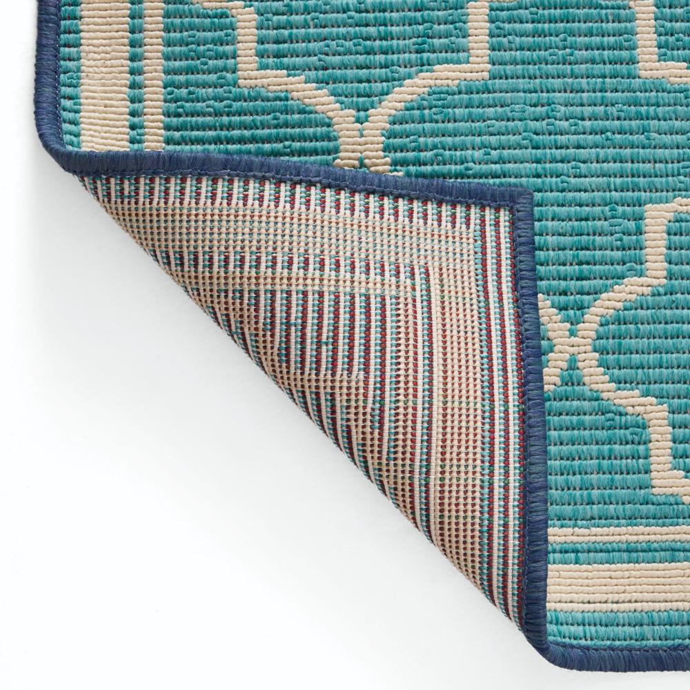 Dian Area Rug, 8 x 10, Power Loom Ivory Blue Ombre Patterns, Indoor Outdoor -BM321304