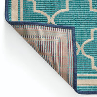 Dian Area Rug, 8 x 10, Power Loom Ivory Blue Ombre Patterns, Indoor Outdoor -BM321304