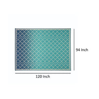 Dian Area Rug, 8 x 10, Power Loom Ivory Blue Ombre Patterns, Indoor Outdoor -BM321304