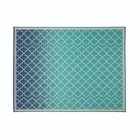 Dian Area Rug, 8 x 10, Power Loom Ivory Blue Ombre Patterns, Indoor Outdoor