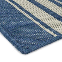 Dian Area Rug, 8 x 10, Power Loom, Ivory Blue Stripes, Indoor Outdoor -BM321305
