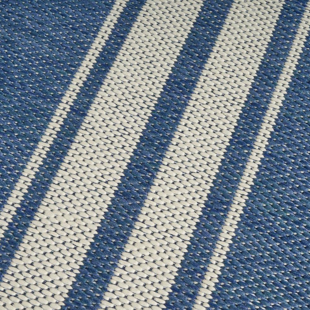 Dian Area Rug, 8 x 10, Power Loom, Ivory Blue Stripes, Indoor Outdoor -BM321305