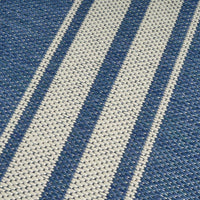 Dian Area Rug, 8 x 10, Power Loom, Ivory Blue Stripes, Indoor Outdoor -BM321305