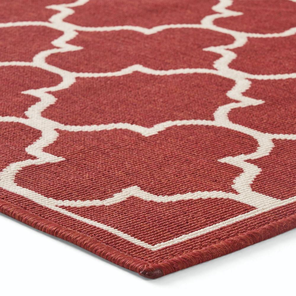 Dian Area Rug, 3 x 5, Power Loom, Ivory Trellis Details, Red Indoor Outdoor -BM321306