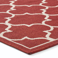 Dian Area Rug, 3 x 5, Power Loom, Ivory Trellis Details, Red Indoor Outdoor -BM321306