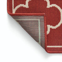 Dian Area Rug, 3 x 5, Power Loom, Ivory Trellis Details, Red Indoor Outdoor -BM321306
