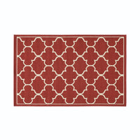 Dian Area Rug, 3 x 5, Power Loom, Ivory Trellis Details, Red Indoor Outdoor