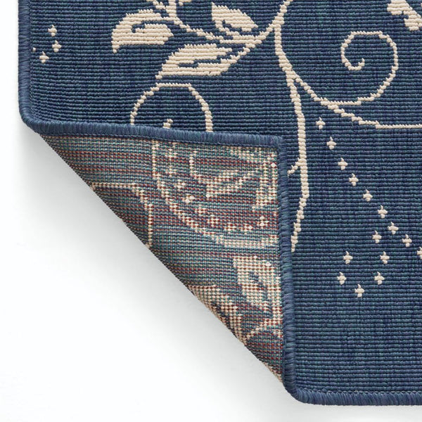 Dian Area Rug, 5 x 7, Power Loom, Ivory Blue Floral Details, Indoor Outdoor -BM321307