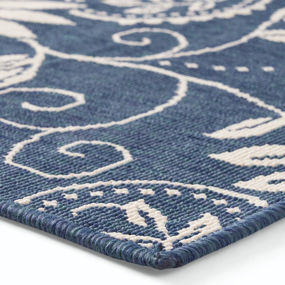 Dian Area Rug, 5 x 7, Power Loom, Ivory Blue Floral Details, Indoor Outdoor -BM321307