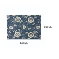 Dian Area Rug, 5 x 7, Power Loom, Ivory Blue Floral Details, Indoor Outdoor -BM321307