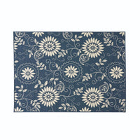 Dian Area Rug, 5 x 7, Power Loom, Ivory Blue Floral Details, Indoor Outdoor
