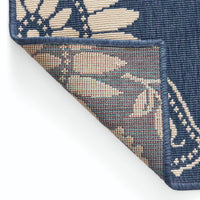 Dian Area Rug, 8 x 10, Power Loom Ivory Blue Floral Details, Indoor Outdoor -BM321308