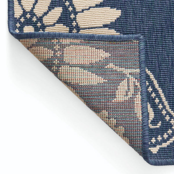 Dian Area Rug, 8 x 10, Power Loom Ivory Blue Floral Details, Indoor Outdoor -BM321308