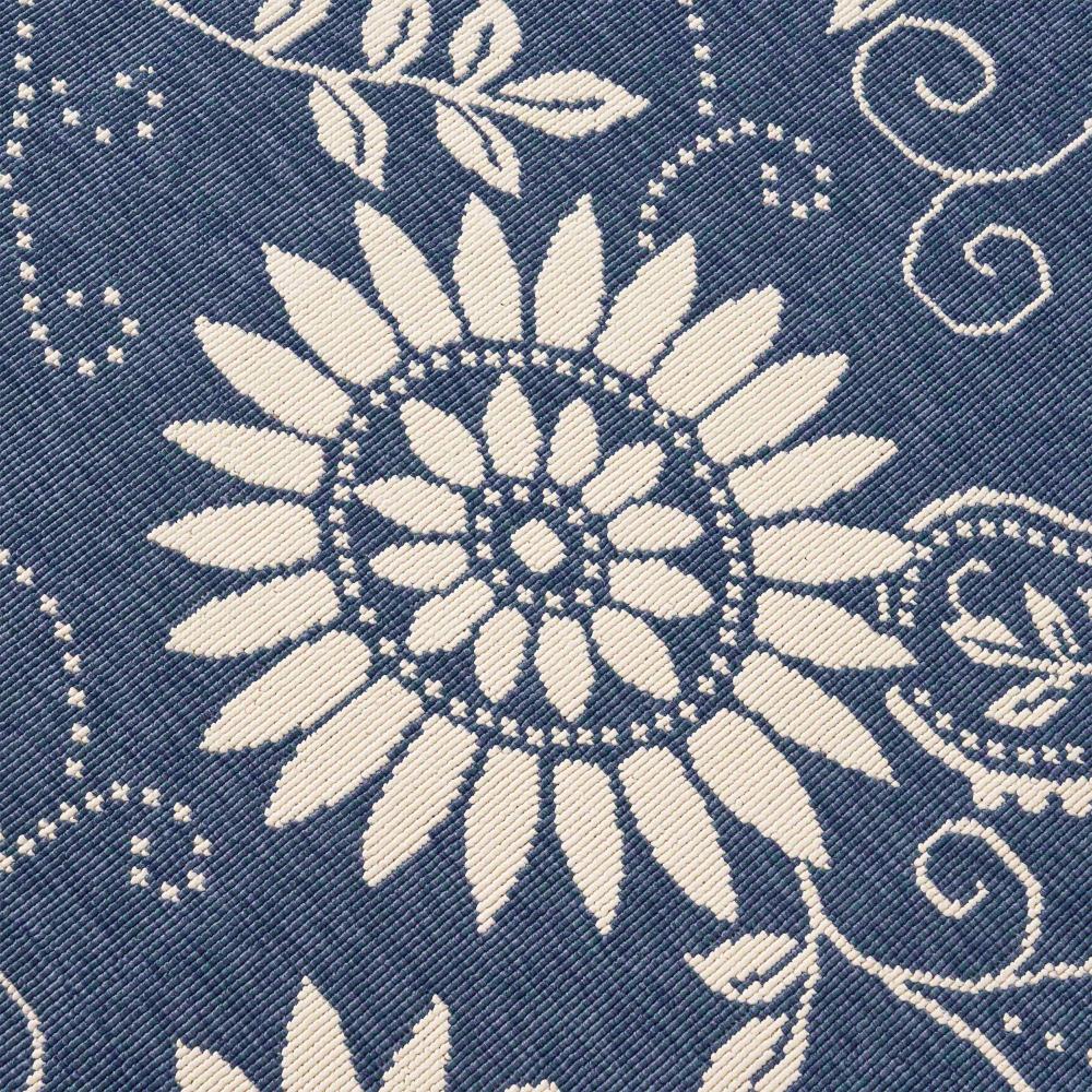 Dian Area Rug, 8 x 10, Power Loom Ivory Blue Floral Details, Indoor Outdoor -BM321308