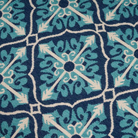 Dian Area Rug, 5 x 7, Power Loomed Navy Blue Trellis Design Indoor Outdoor -BM321309