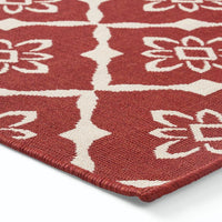 Dian Area Rug, 5 x 7, Power Loom Ivory Red Floral Details, Indoor Outdoor -BM321310