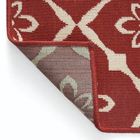 Dian Area Rug, 5 x 7, Power Loom Ivory Red Floral Details, Indoor Outdoor -BM321310
